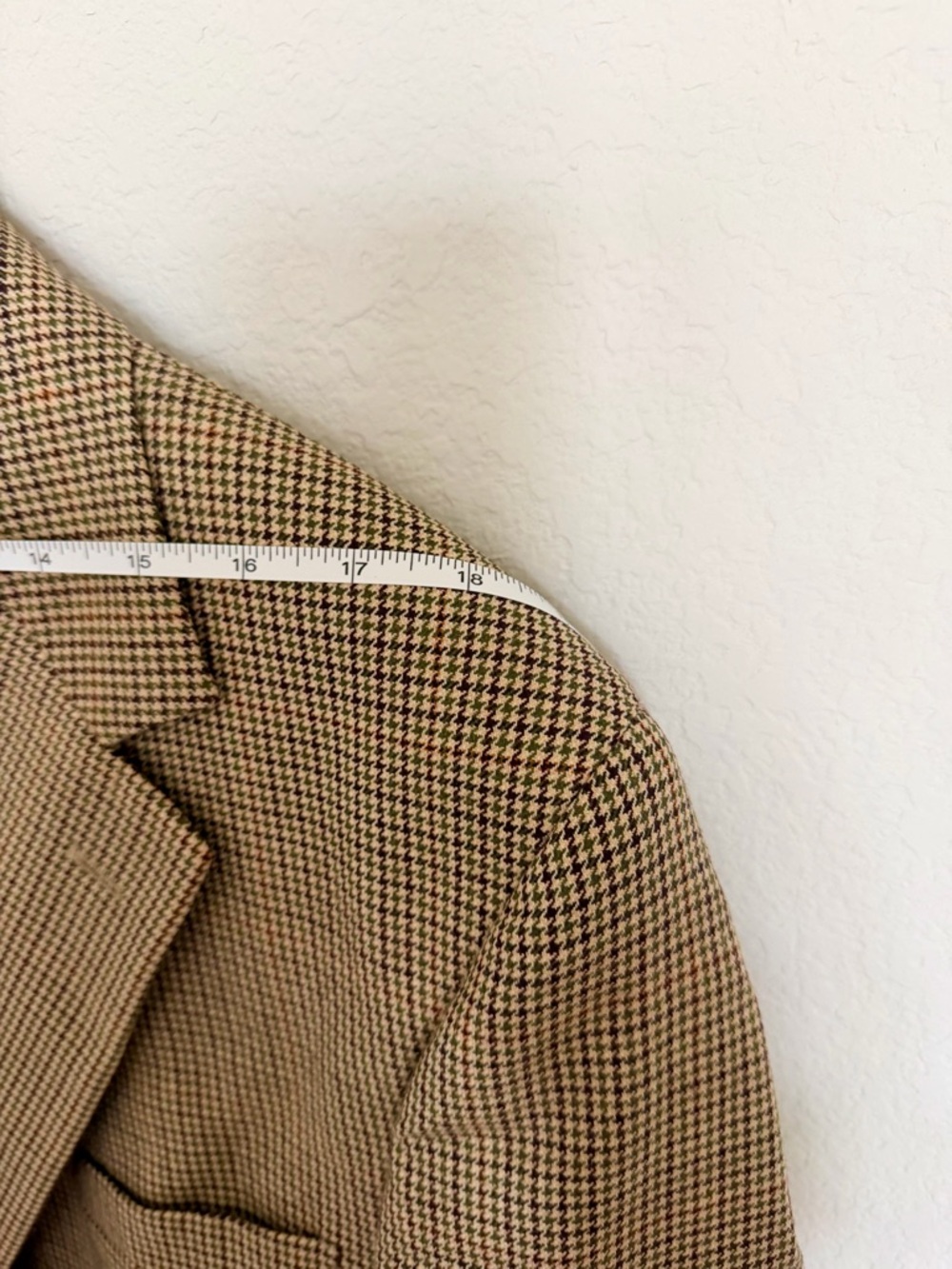 Brooks Brothers Blazer Mens Size 44L Brown Gingham Houndstooth Sports Coat Italy - Picture 13 of 15